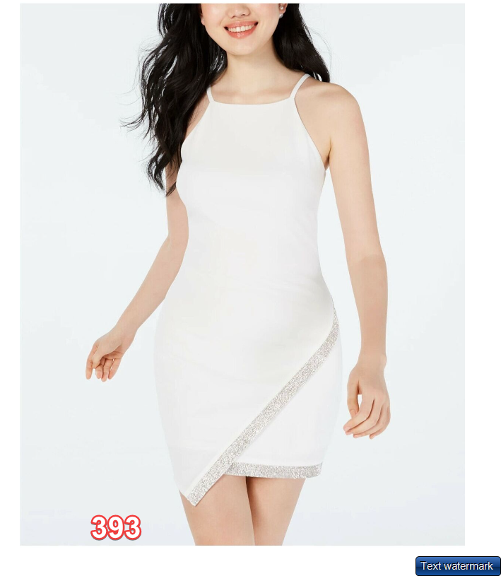 BCX DRESSES Juniors' Off-White Halter Asymmetrical Rhinestone Hem Dress SZ L