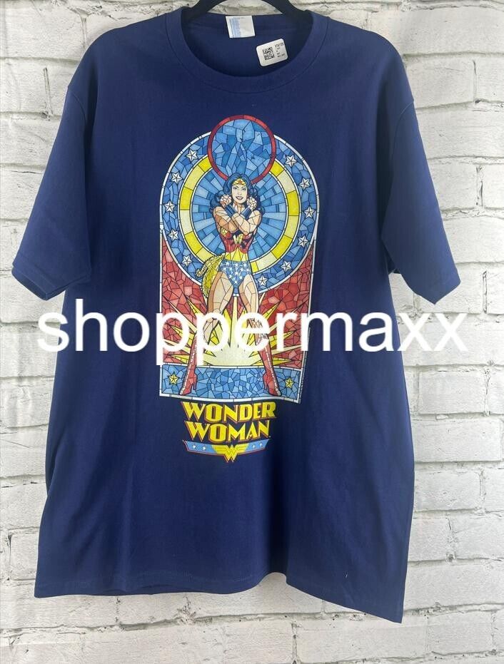 Wonder Woman Cross Hands T shirt Navy Male, Large