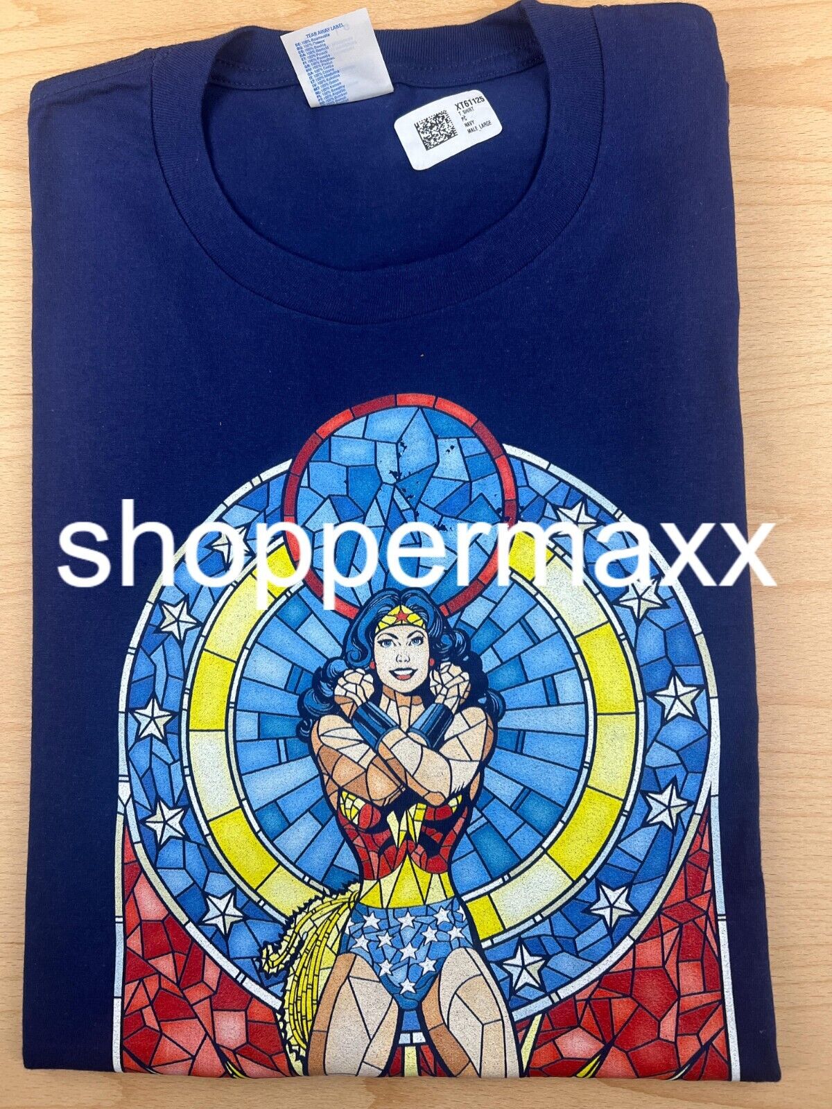 Wonder Woman Cross Hands T shirt Navy Male, Large