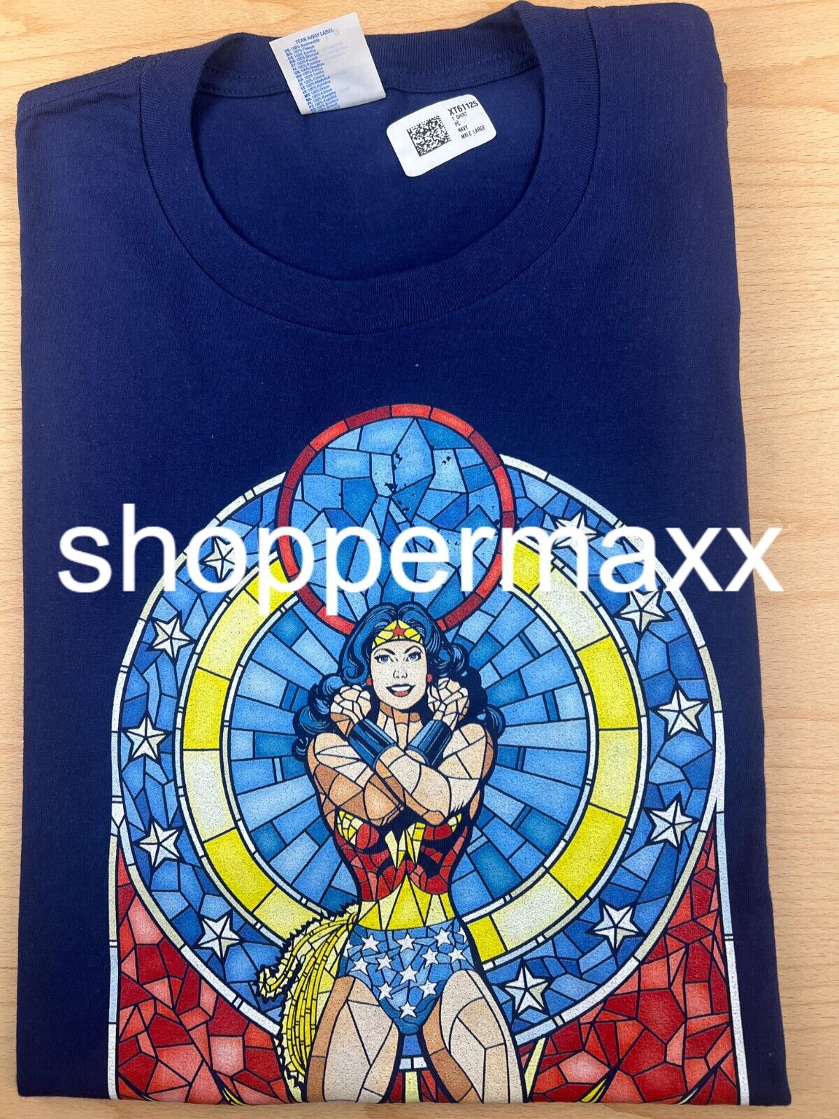 Wonder Woman Cross Hands T shirt Navy Male, Large