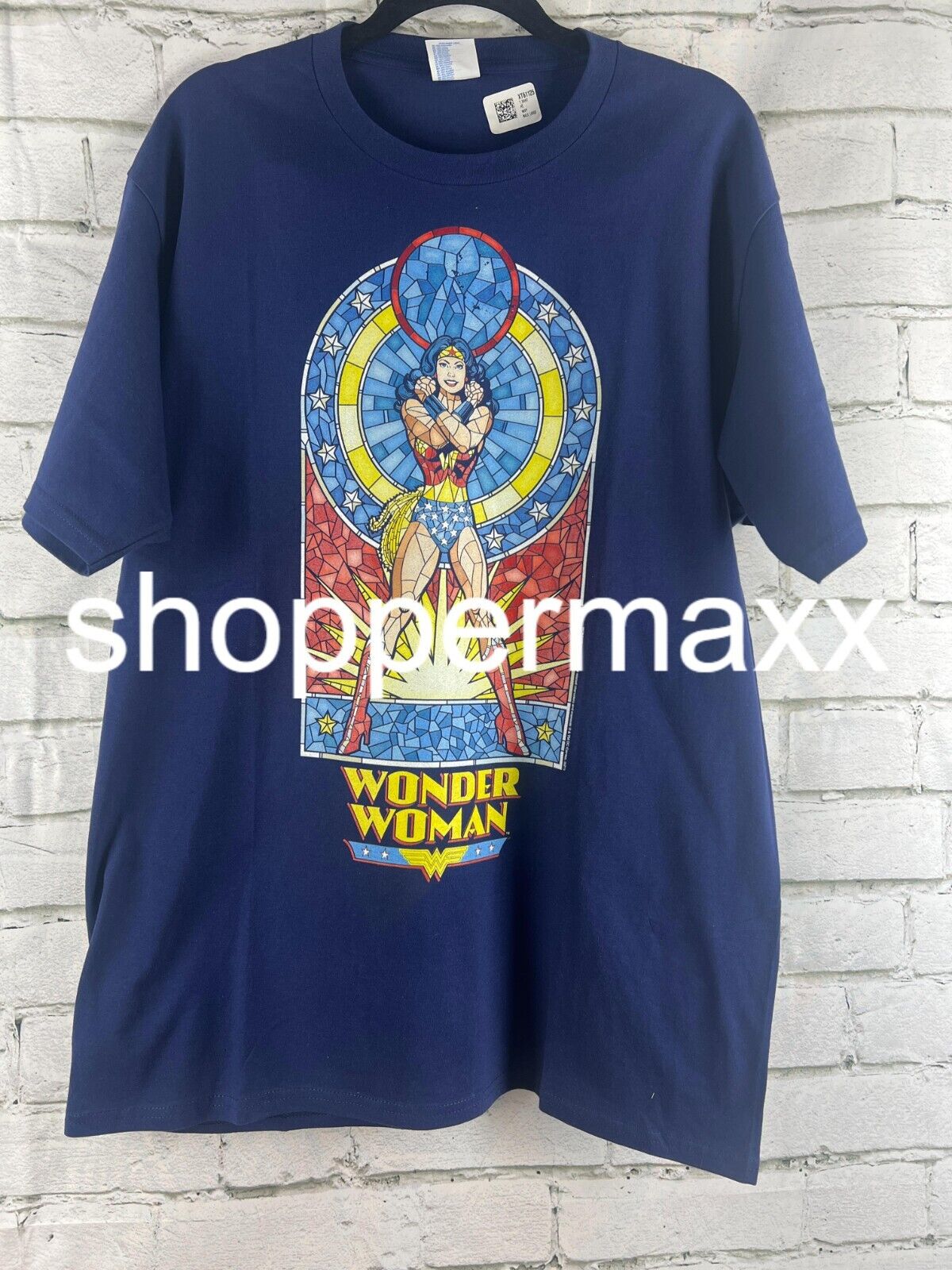 Wonder Woman Cross Hands T shirt Navy Male, Large
