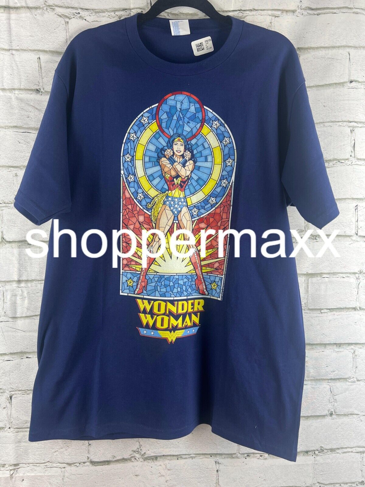 Wonder Woman Cross Hands T shirt Navy Male, Large