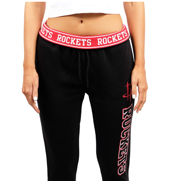 Ultra Game NBA Houston Rockets Womens Jogger Pants Active Basic Fleece Sweatpant
