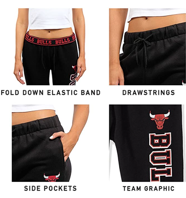 Ultra Game NBA Houston Rockets Womens Jogger Pants Active Basic Fleece Sweatpant