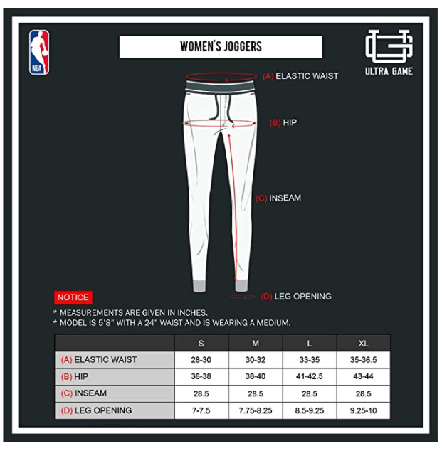Ultra Game NBA Houston Rockets Womens Jogger Pants Active Basic Fleece Sweatpant