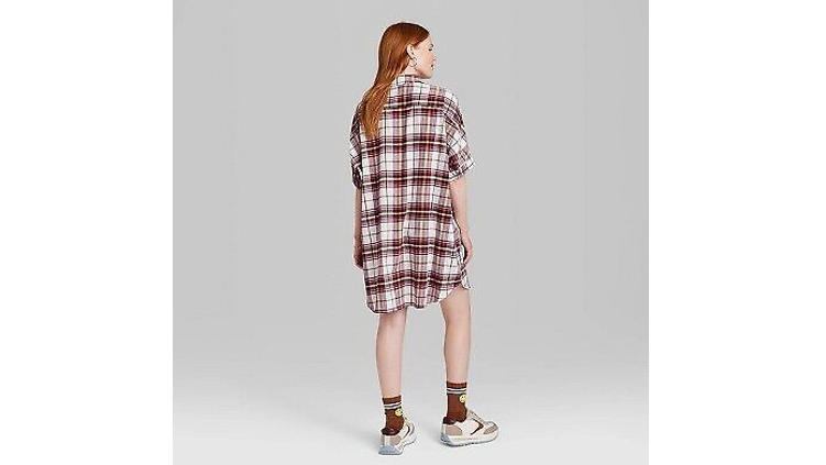 Women's Ascot + Hart Plaid Graphic Button-Down Dress - Multicolor, Size X-Small