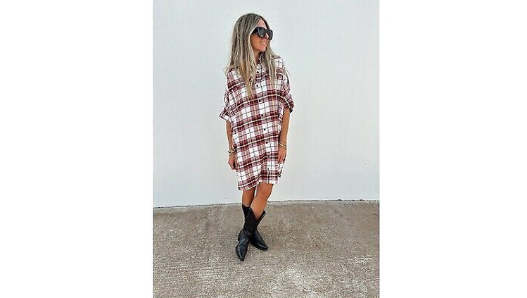 Women's Ascot + Hart Plaid Graphic Button-Down Dress - Multicolor, Size X-Small