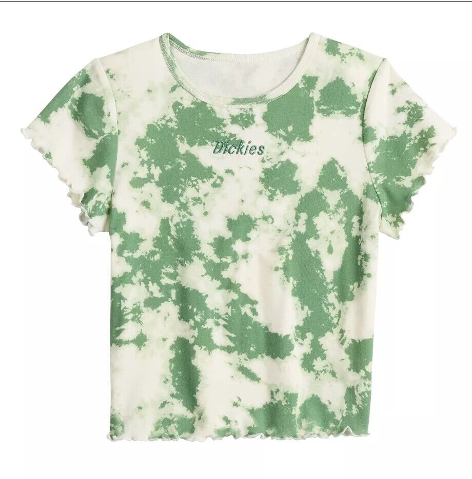 Dickies Green &Beige Juniors’ Tie Dye Babydoll Tee Sz XS/S/M/L NWT!