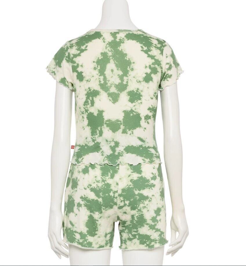 Dickies Green &Beige Juniors’ Tie Dye Babydoll Tee Sz XS/S/M/L NWT!