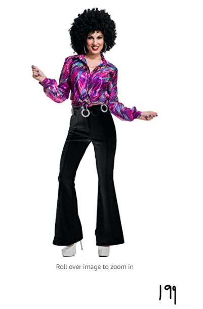 Charades Women's Disco Pants, Black, Large