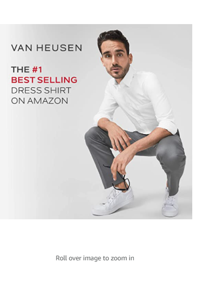 Van Heusen Men's Poplin Regular Fit Solid Point Collar Dress Shirt, Black, Small