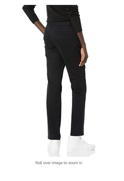 Amazon Essentials Women's Stretch Twill Chino Pant Black Size 4