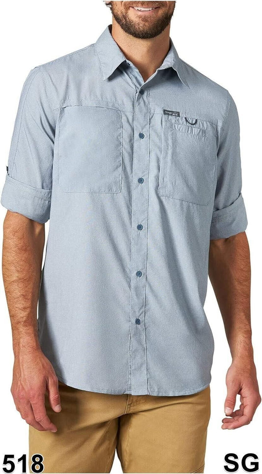 ATG by Wrangler, Men's Long Sleeve, Hike to Fish Shirt, Bering Sea, XXL