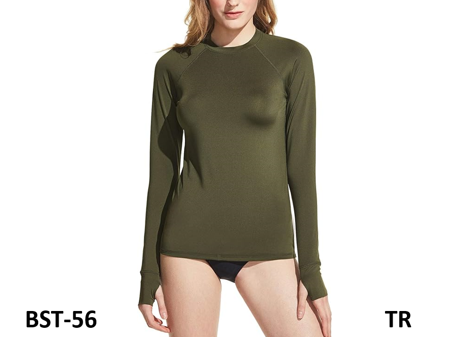TSLA Women's UPF 50+ Rash Guard Long Sleeve, Water Beach Surf Swim Shirts, Small