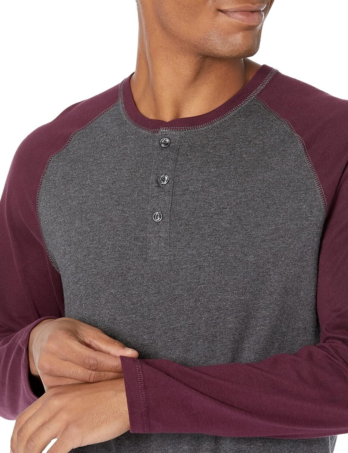 Amazon Essentials, Men's Regular-Fit, Long-Sleeve, XXL, Henley Shirt, Cotton