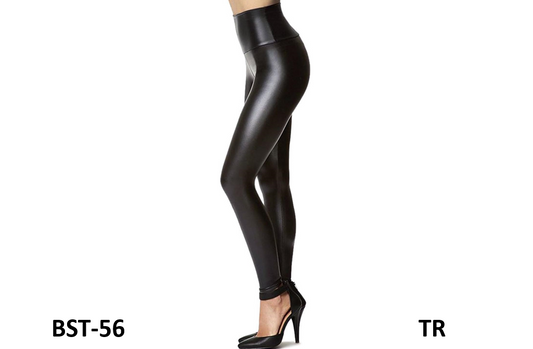 Tagoo Women Stretchy Faux Leather Leggings Pants Sexy Red High Waisted Legging S