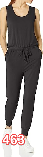 Amazon Essentials Women's Studio Terry Fleece Jumpsuit Black Medium