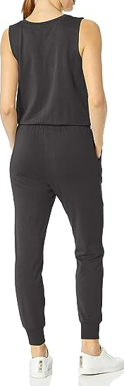 Amazon Essentials Women's Studio Terry Fleece Jumpsuit Black Medium