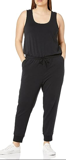 Amazon Essentials Women's Studio Terry Fleece Jumpsuit Black Medium