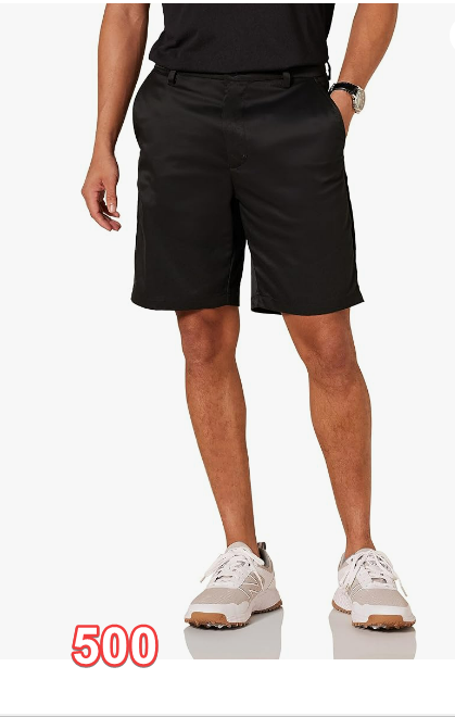 Amazon Essentials Men's Classic-Fit Stretch Golf Short Black 34