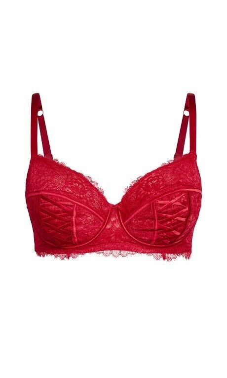 City Chic Women's Apparel Fox & Royal Plus Size Irina Demi UW Bra, Ruby, 22D