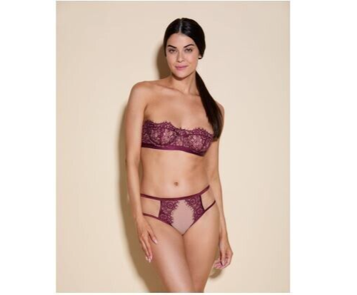 Cosabella Women's Sicilia Strapless Bra, Vino/India, Hook and eye back , 34B