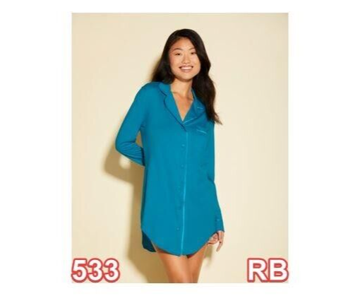 Cosabella Women's Plus Size Bella Nightshirt, Udaipur Blue/Udaipur Blue, PG, 2XL