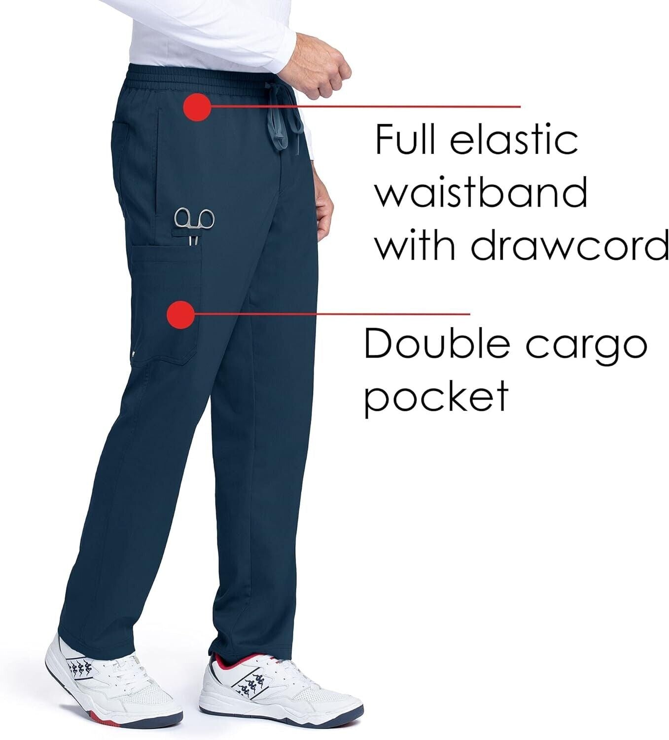 BARCO Grey's Anatomy GRP558 Men's Evan Scrub Pant, Steel, Small, Elastic Waist