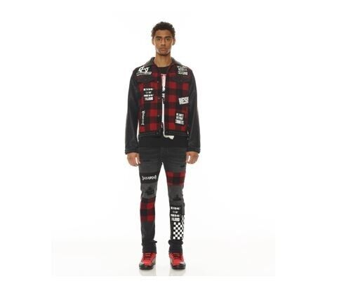 Cult of Individuality Men's Jeans, Plaid, 31WX32L ,  Super skinny style, Black