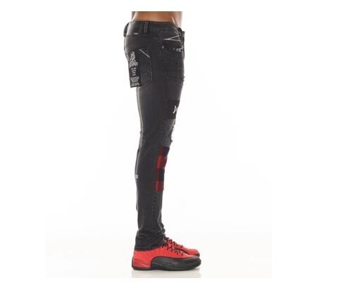 Cult of Individuality Men's Jeans, Plaid, 31WX32L ,  Super skinny style, Black
