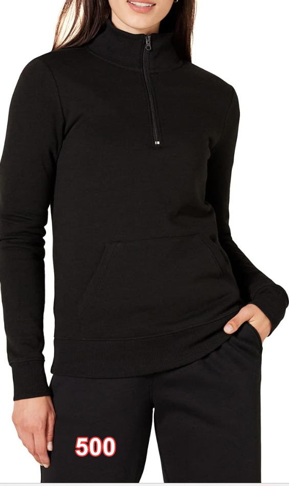 Amazon Essentials Womens Long-Sleeve Lightweight French Terry Fleece Quarter-Zip