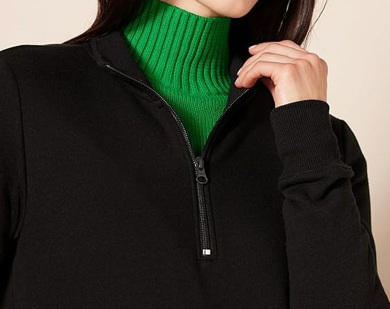 Amazon Essentials Womens Long-Sleeve Lightweight French Terry Fleece Quarter-Zip