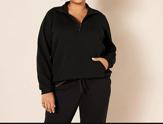 Amazon Essentials Womens Long-Sleeve Lightweight French Terry Fleece Quarter-Zip
