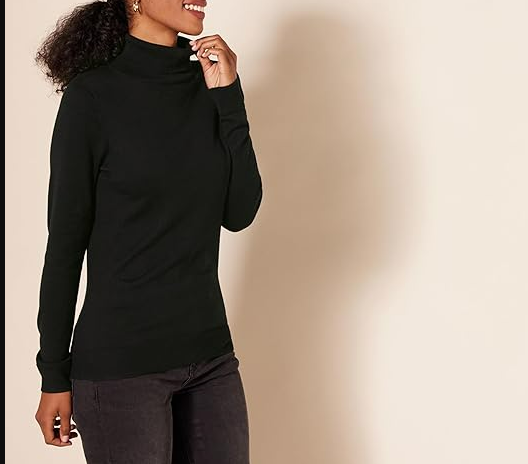 Amazon Essentials Women's Classic-Fit Lightweight Long-Sleeve Turtleneck Sweater