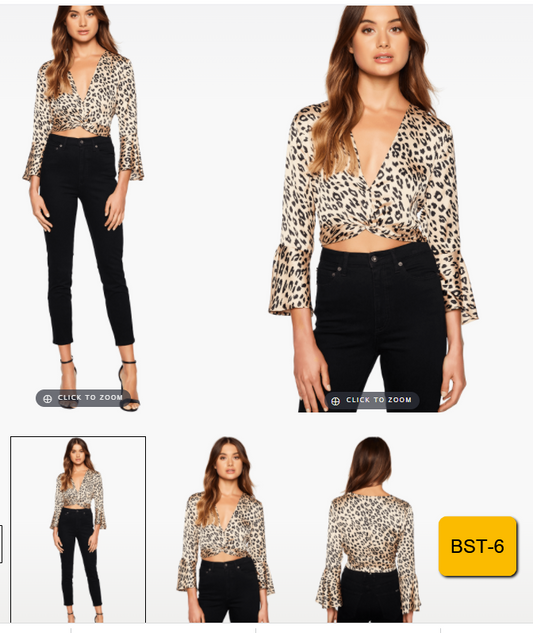 Bardot Twist Leopard Top Women's Size 10/L, NEW