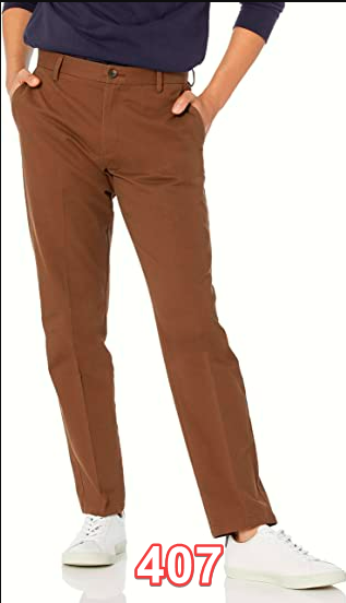 Essentials Men's Slim-Fit Wrinkle-Resistant Flat-Front Chino Pant Brown 32Wx30l
