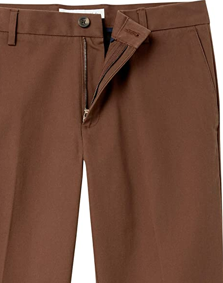 Essentials Men's Slim-Fit Wrinkle-Resistant Flat-Front Chino Pant Brown 32Wx30l