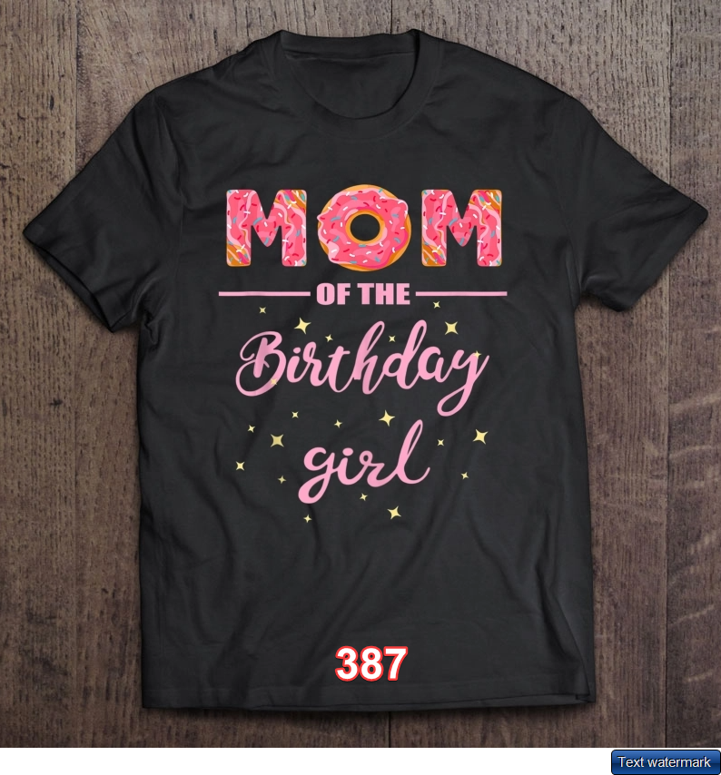 “Mom Of The Birthday Girl”- Family Donut Birthday Shirt Tank Top Black XLarge