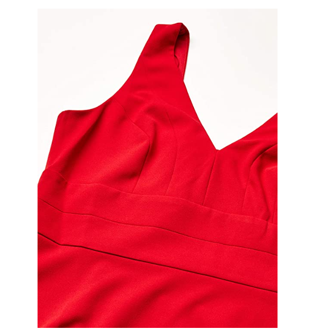 Donna Ricco Women's Sleeveless Crepe Shift with Corset Laces in Cherry SIZE 4