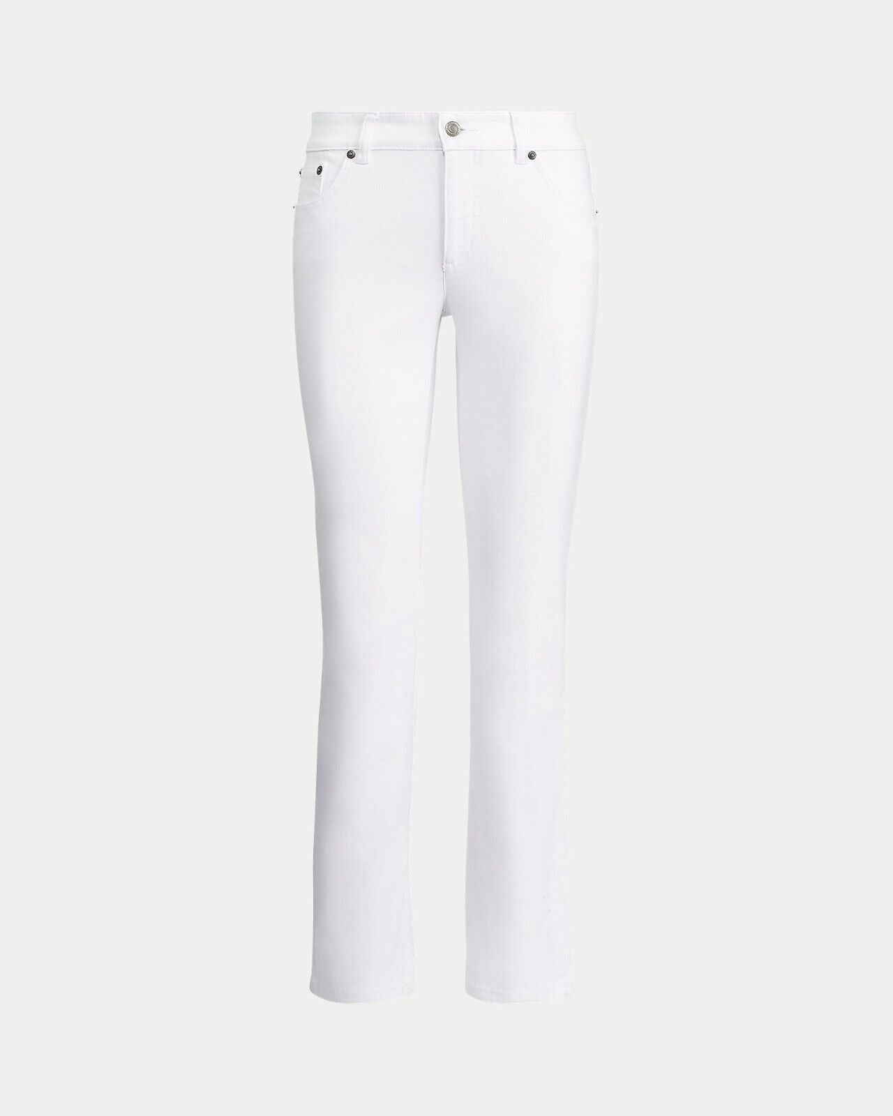 $99 Lauern Ralph Lauren Women's Mid Rise Straight Jeans, WHITE, 10/32INS