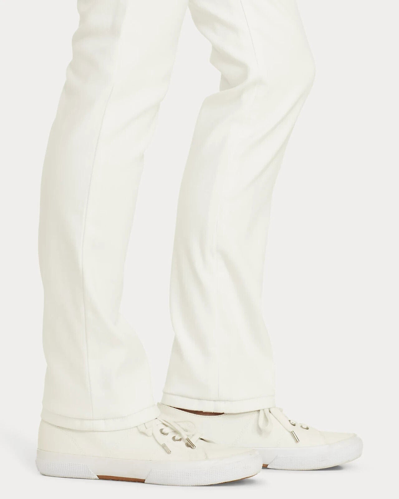 $99 Lauern Ralph Lauren Women's Mid Rise Straight Jeans, WHITE, 10/32INS