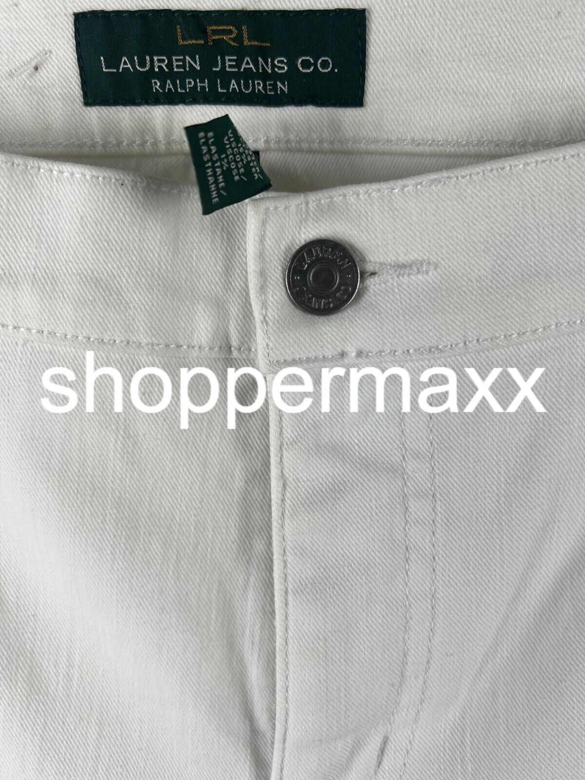 $99 Lauern Ralph Lauren Women's Mid Rise Straight Jeans, WHITE, 10/32INS