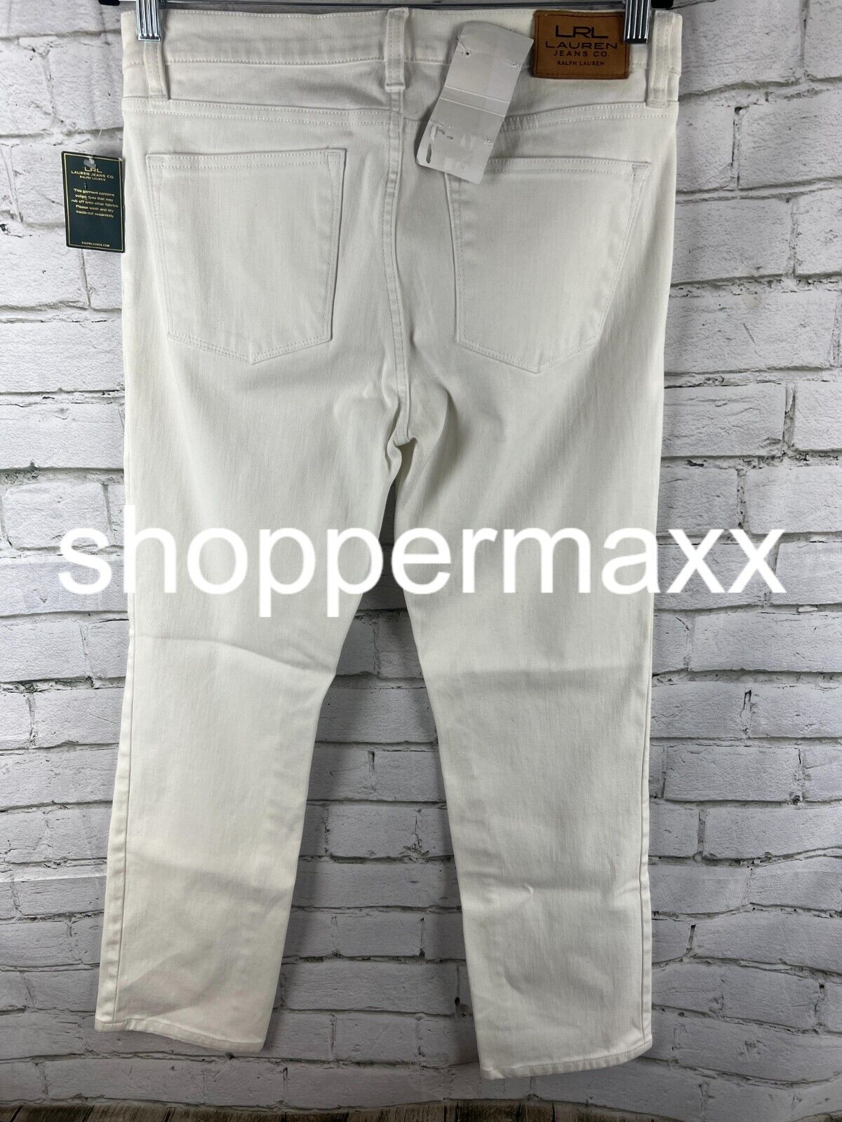 $99 Lauern Ralph Lauren Women's Mid Rise Straight Jeans, WHITE, 10/32INS