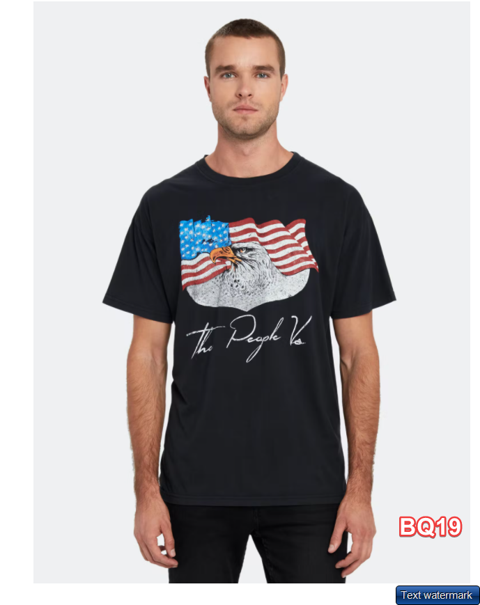 The People Vs. US Eagle Vintage T-Shirt Short Sleeve Ultra Black M $60