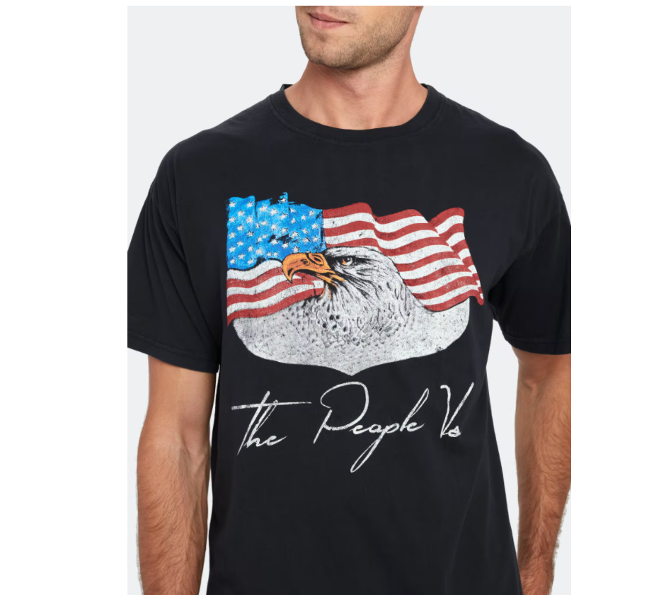 The People Vs. US Eagle Vintage T-Shirt Short Sleeve Ultra Black M $60