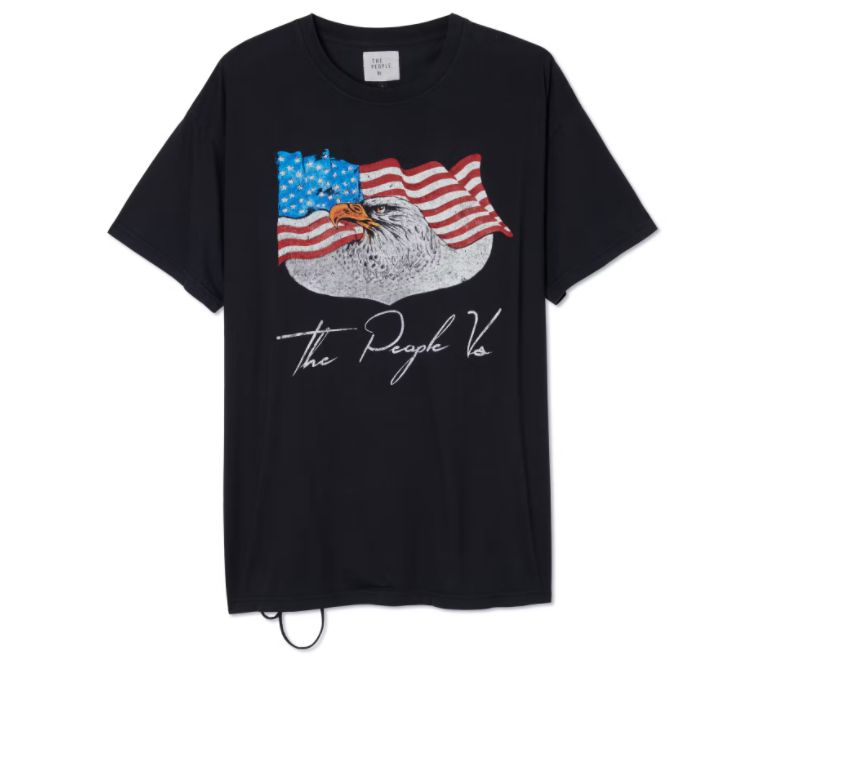 The People Vs. US Eagle Vintage T-Shirt Short Sleeve Ultra Black M $60