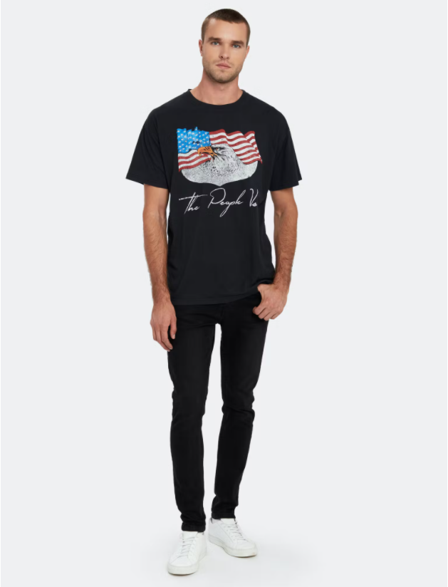 The People Vs. US Eagle Vintage T-Shirt Short Sleeve Ultra Black M $60