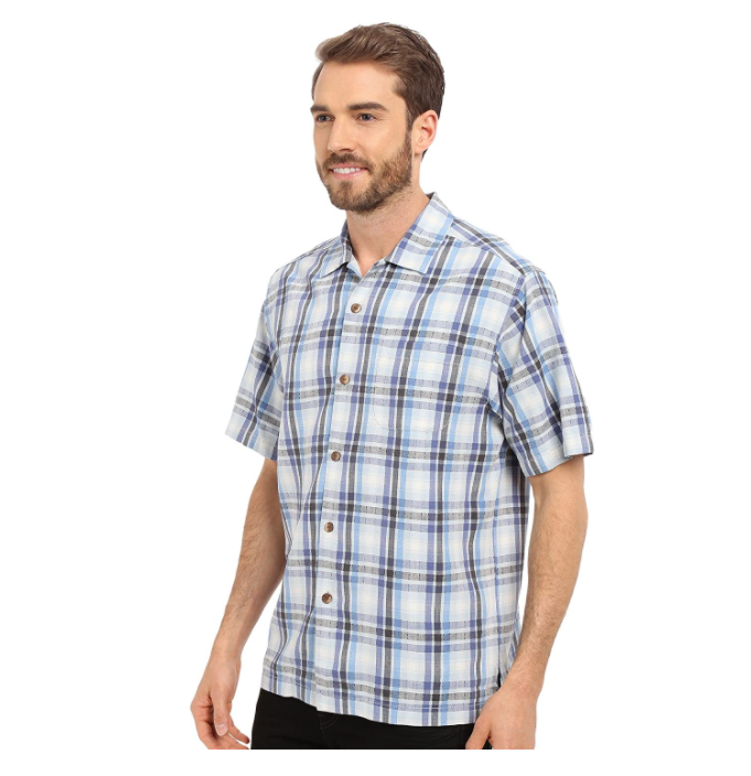 Tommy Bahama Darling Point Plaid Silk Shirt, Men's Size S, Blue/Multi NEW $128