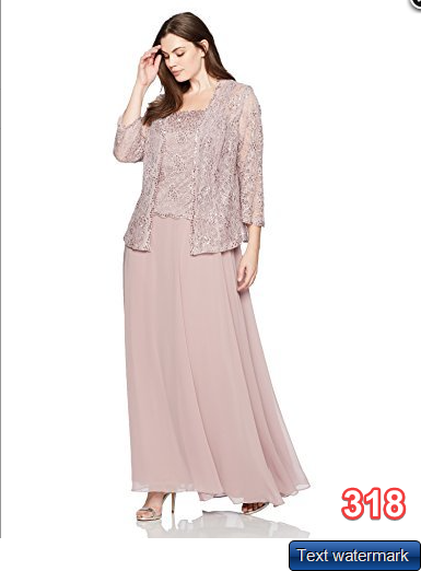 Emma Street Women's Plus Size 2 Piece Beaded Jacket and Gown, Dove, 14w