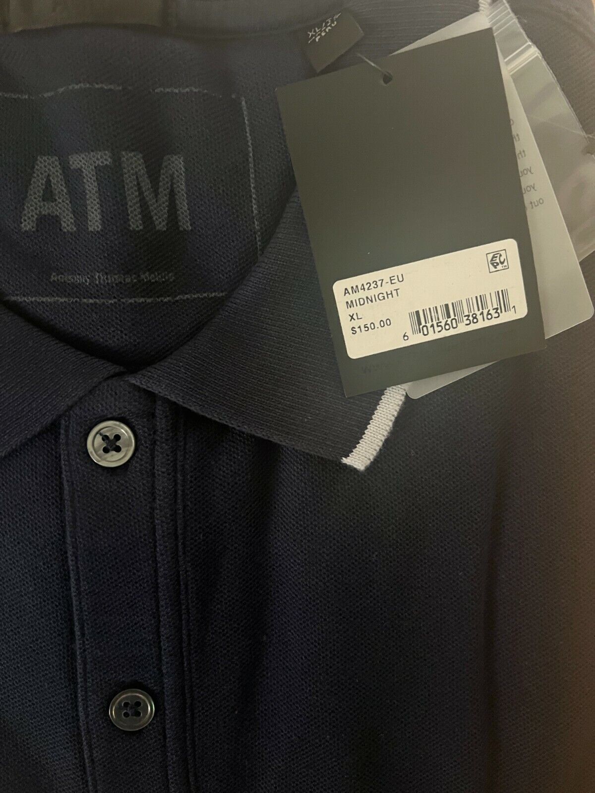 ATM Anthony Thomas Melillo	Stripe Pique Cotton Polo Midnight XL $150